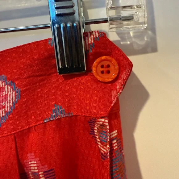 Red Patterned Midi Skirt - Picture 6 of 15